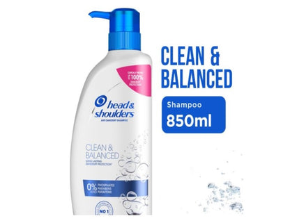 Head and Shoulders Clean and Balanced Shampoo 850 ml