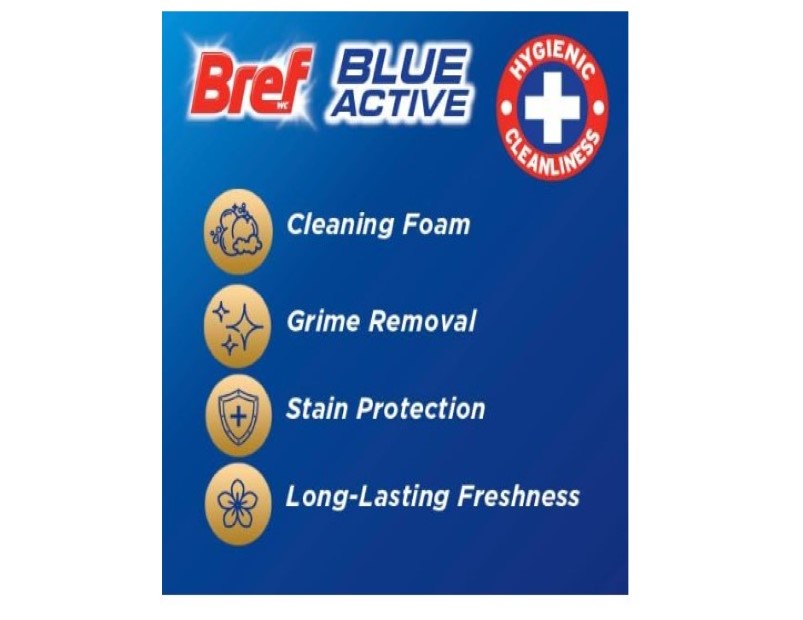 Bref Blue Active Eucalyptus, Rim Block Toilet Cleaner, 2x50g, 100 grams