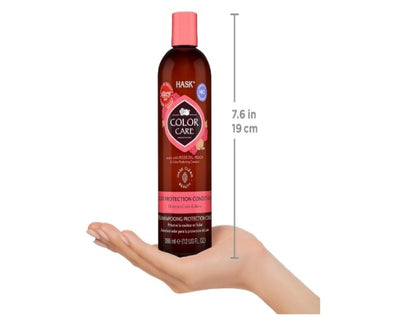 HASK Colour Care Colour Protection Conditioner, with Rose Oil + Peach for colored hair, vegan, colour safe - 1 355 mL Bottle