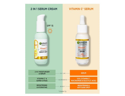 Garnier Skin Active Vitamin C Brightening Serum Cream with SPF15 50m