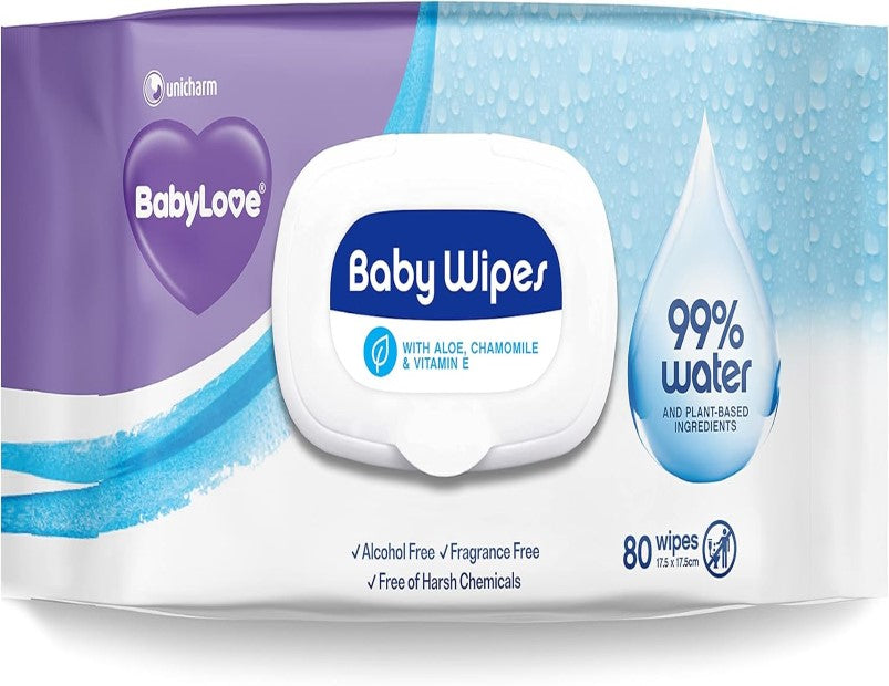 BabyLove 99% Water & Plant-Based Ingredients Hypoallergenic Baby Wipes - 6 Pack