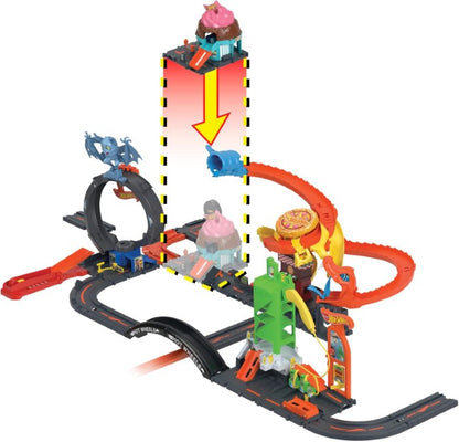 Hot Wheels | City Track Set with 1 Hot Wheels Car, Ice Cream Shop Playset