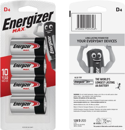 Energizer | Max D Batteries - (Pack of 4)