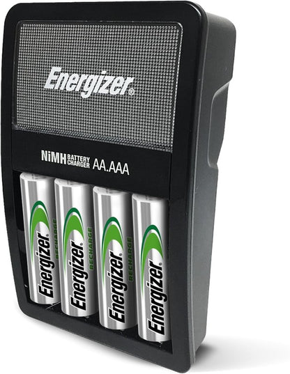 Energizer | Maxi Battery Charger - Charges NiMH Rechargeable AA and AAA Batteries (4 AA Rechargeable Batteries Included)