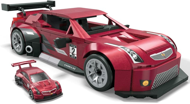 Hot Wheels | Collectible Car Building Toy, Cadillac ATS-V R with 319 Pieces and Die-Cast Model