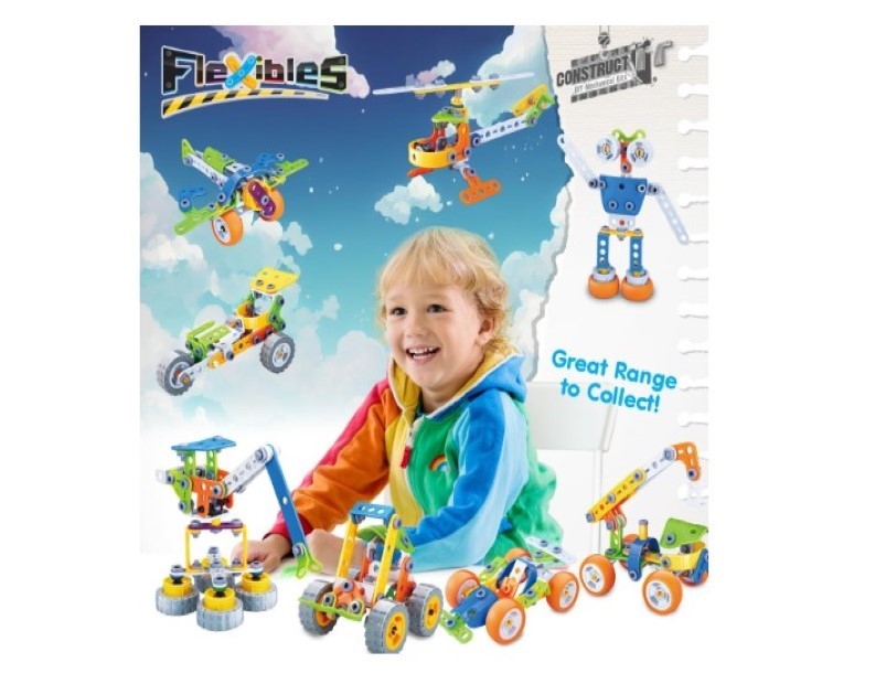 Construct IT Flexibles Robot Building Set with Tools Included - 59 Pieces Toy Robot Construction Set