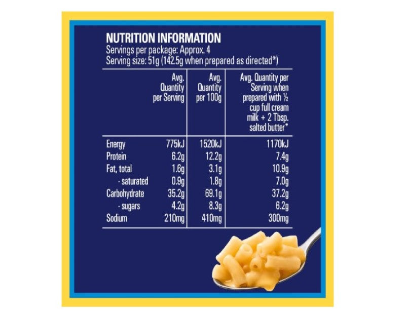 Kraft Mac and Cheese Original Pasta Easy Microwaveable Macaroni Instant Pasta Quick Meal 205g