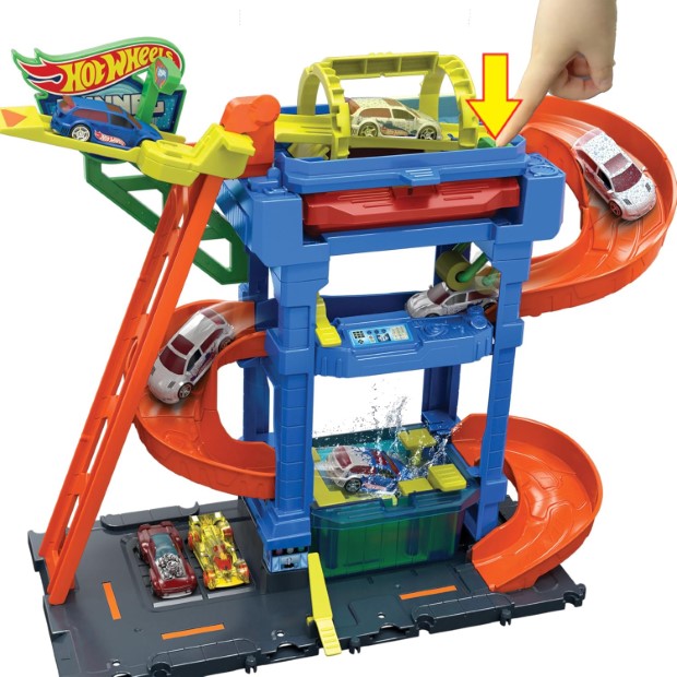 Hot Wheels | City Toy Car Track Set, Tunnel Twist Car Wash with 1 Colour Shifters Vehicle