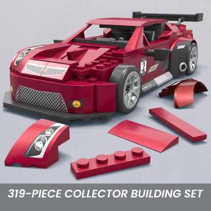 Hot Wheels | Collectible Car Building Toy, Cadillac ATS-V R with 319 Pieces and Die-Cast Model