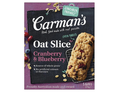 Carman's Oat Slice Cranberry & Blueberry 175g - 3 Pack