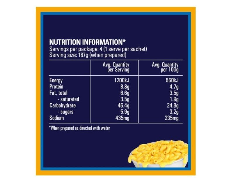 Kraft Mac and Cheese Original Pasta Easy Microwaveable Macaroni Instant Pasta Quick Meal 280g