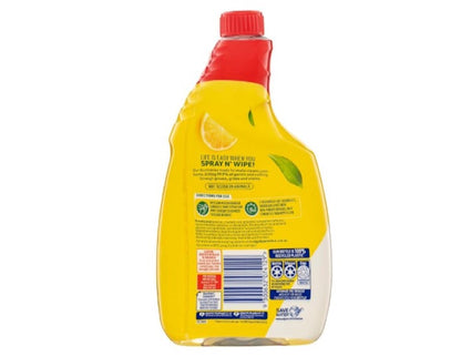 Ajax Spray n' Wipe Multi-Purpose Cleaner Refill, Value Pack 750mL, Lemon Citrus, Antibacterial Disinfectant