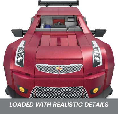 Hot Wheels | Collectible Car Building Toy, Cadillac ATS-V R with 319 Pieces and Die-Cast Model