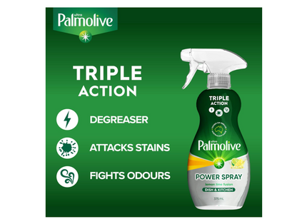 Palmolive Ultra Power Dish Soap & Kitchen Spray - Lemon Lime Fusion, 375ml