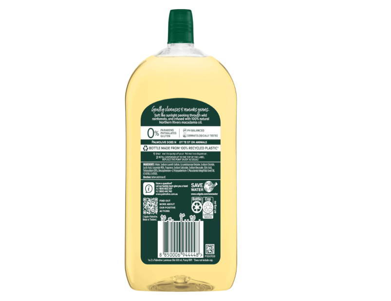 Palmolive Luminous Oils Hand Wash, Northern Rivers Macadamia Oil & Peony, 1L Refill