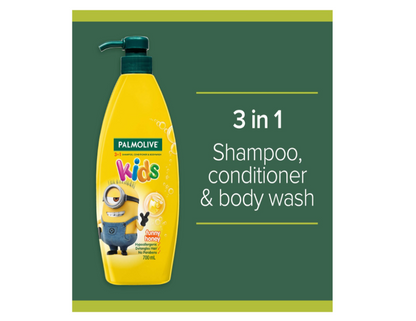 Palmolive Kids 3-in-1 Hair Shampoo, Conditioner & Body Wash – Minions Funny Honey – 700mL