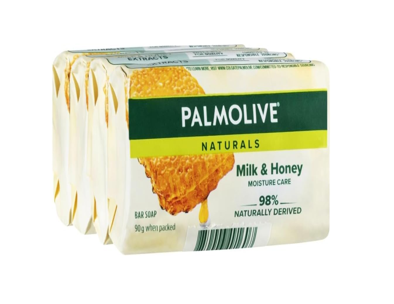 Palmolive Naturals Milk & Honey Moisture Care Bar Soap 90g – 4 Pack