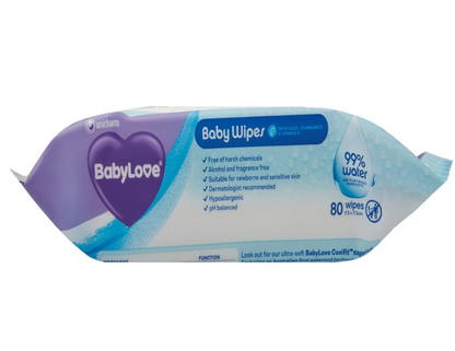 BabyLove 99% Water & Plant-Based Ingredients Hypoallergenic Baby Wipes - 6 Pack