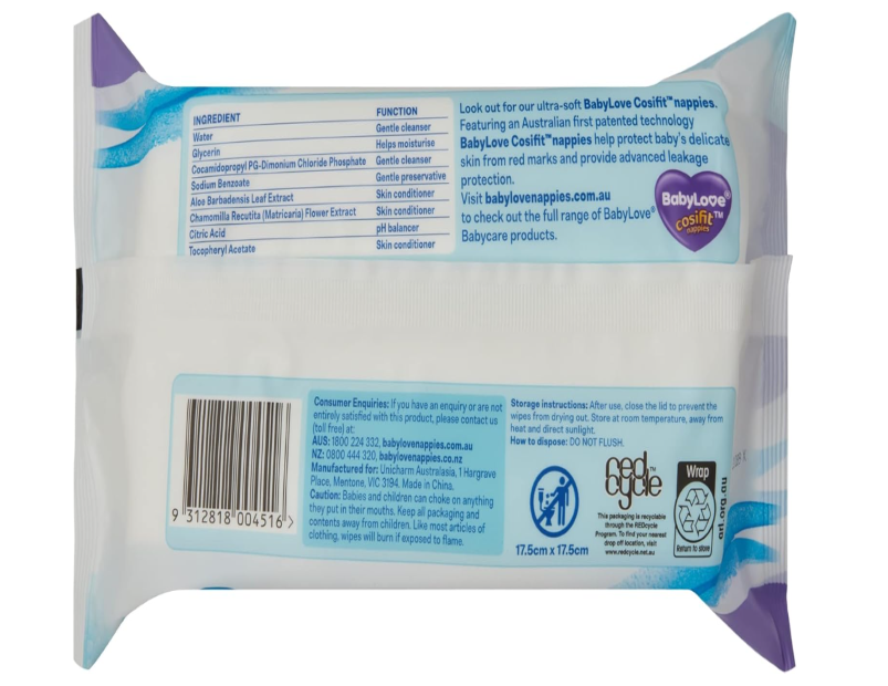 BabyLove 99% Water & Plant-Based Ingredients Hypoallergenic Baby Wipes - 6 Pack