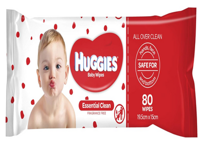 Huggies Essential Clean Baby Wipes 80 Count