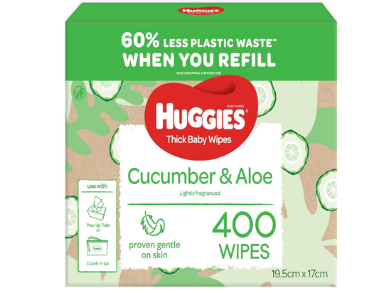 Huggies Thick Baby Wipes Cucumber and Aloe 400 Count