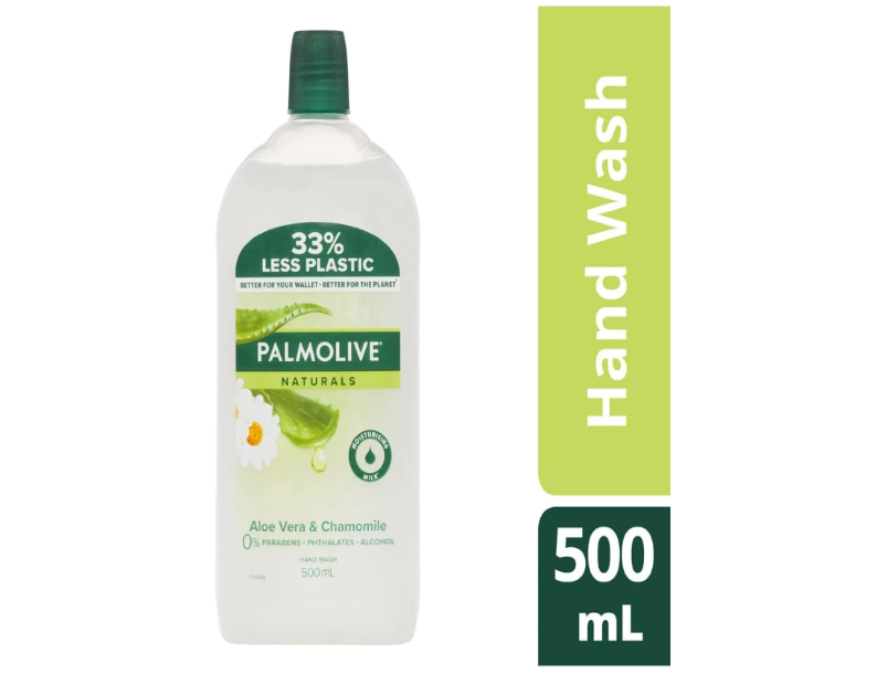 Palmolive Naturals Aloe Vera & Chamomile Hand Wash Refill - 500mL, Moisturizing Liquid Soap with Milk