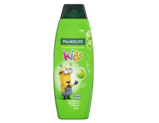 Palmolive Kids 3-in-1 Shampoo, Conditioner & Body Wash – Minions Happy Apple, 350mL