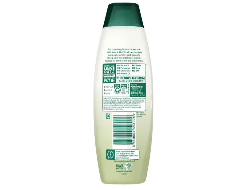 Palmolive Naturals Active Nourishment Aloe Vera  Shampoo 350ML - 2 Pack