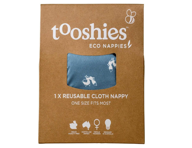 Tooshies Reusable Cloth Nappies | High Absorbency | Quick-dry moisture wicking | Soft & Breathable | Non toxic | 4 pack