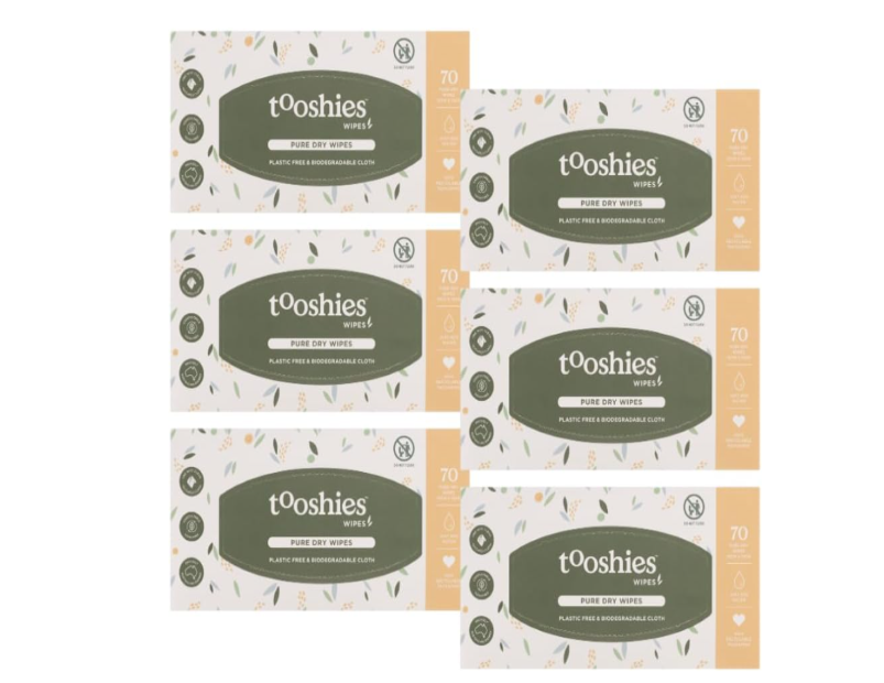 Tooshies ECO Wipes | Pure Dry Wipes | Just add water | 100% Plastic Free | Biodegradable | Textured Cloth (420 Wipes)