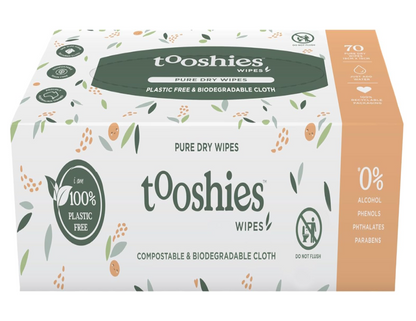 Tooshies ECO Wipes | Pure Dry Wipes | Just add water | 100% Plastic Free | Biodegradable | Textured Cloth (420 Wipes)