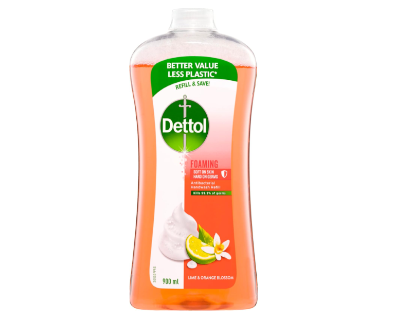 Dettol Antibacterial Foam Hand Wash Lime and Orange Blossom Refill, 900mL - 3 Pack