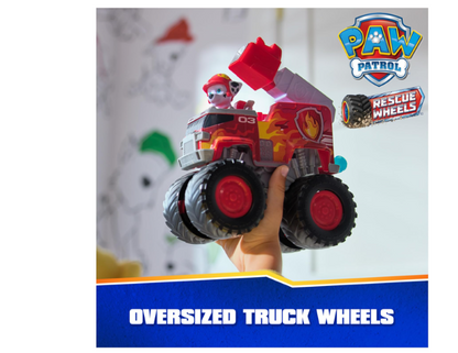 PAW Patrol Rescue Wheels Marshall’s Firetruck | Toy Truck with Projectile Launcher and Collectible Action Figure | Kids Toys for Ages 3 and Up