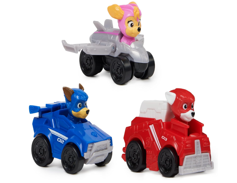 PAW Patrol: The Mighty Movie, 3-Piece Pup Squad Vehicle Gift Pack, with Mighty Pups Chase, Skye & Marshall Toy Cars, Kids Toys for Boys & Girls Ages 3 and Up