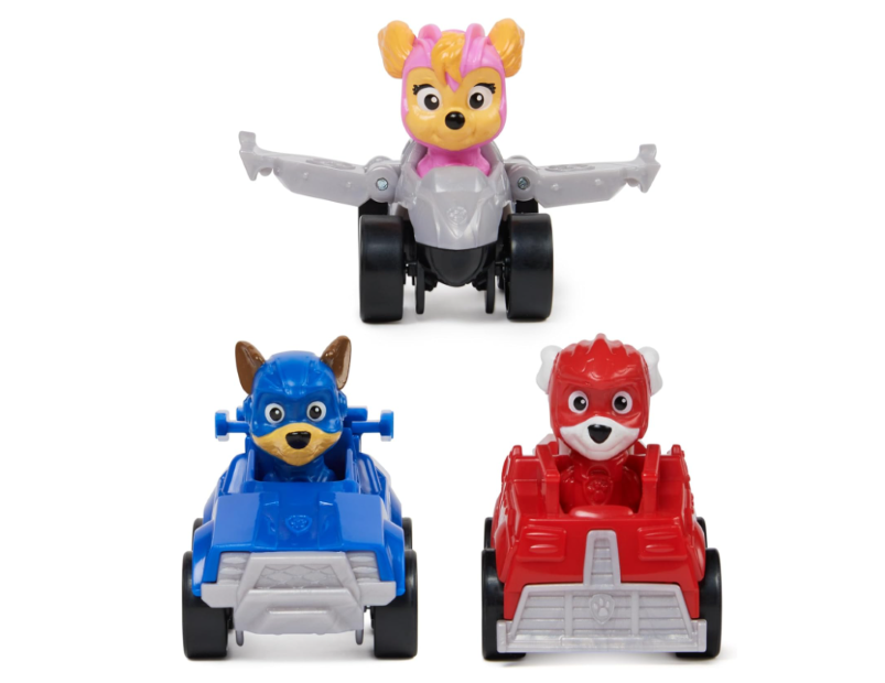 PAW Patrol: The Mighty Movie, 3-Piece Pup Squad Vehicle Gift Pack, with Mighty Pups Chase, Skye & Marshall Toy Cars, Kids Toys for Boys & Girls Ages 3 and Up