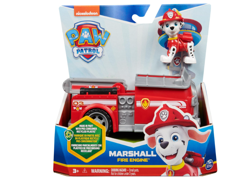 PAW Patrol, Marshall’s Firetruck, Toy Truck with Collectible Action Figure, Sustainably Minded Kids Toys for Boys & Girls Ages 3 and Up