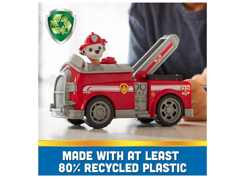 PAW Patrol, Marshall’s Firetruck, Toy Truck with Collectible Action Figure, Sustainably Minded Kids Toys for Boys & Girls Ages 3 and Up