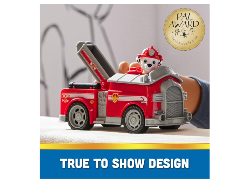 PAW Patrol, Marshall’s Firetruck, Toy Truck with Collectible Action Figure, Sustainably Minded Kids Toys for Boys & Girls Ages 3 and Up