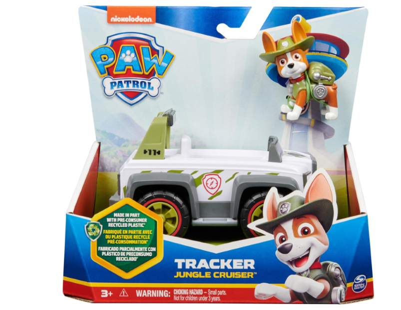 PAW Patrol, Tracker’s Jungle Cruiser, Toy Truck with Collectible Action Figure, Sustainably Minded Kids Toys for Boys & Girls Ages 3 and Up