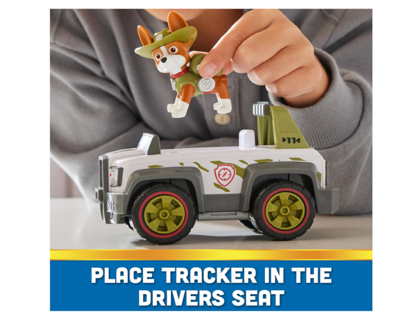 PAW Patrol, Tracker’s Jungle Cruiser, Toy Truck with Collectible Action Figure, Sustainably Minded Kids Toys for Boys & Girls Ages 3 and Up