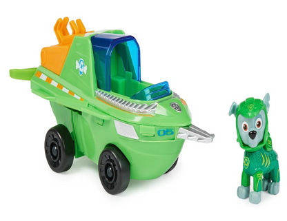 PAW Patrol Aqua Pups Rocky Transforming Sawfish Vehicle with Collectible Action Figure, Kids Toys for Ages 3 and up