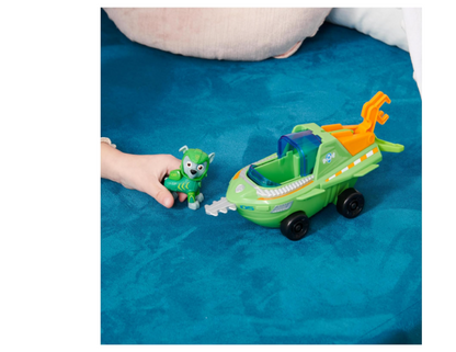 PAW Patrol Aqua Pups Rocky Transforming Sawfish Vehicle with Collectible Action Figure, Kids Toys for Ages 3 and up