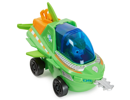 PAW Patrol Aqua Pups Rocky Transforming Sawfish Vehicle with Collectible Action Figure, Kids Toys for Ages 3 and up