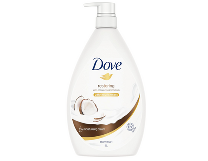 Dove Restoring With Coconut & Almond Oils Body Wash - 1L