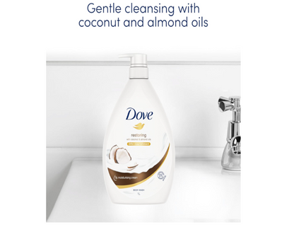 Dove Restoring With Coconut & Almond Oils Body Wash - 1L