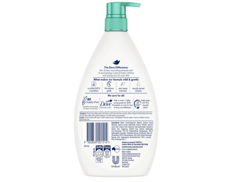 Dove Sensitive Body Wash - 1L