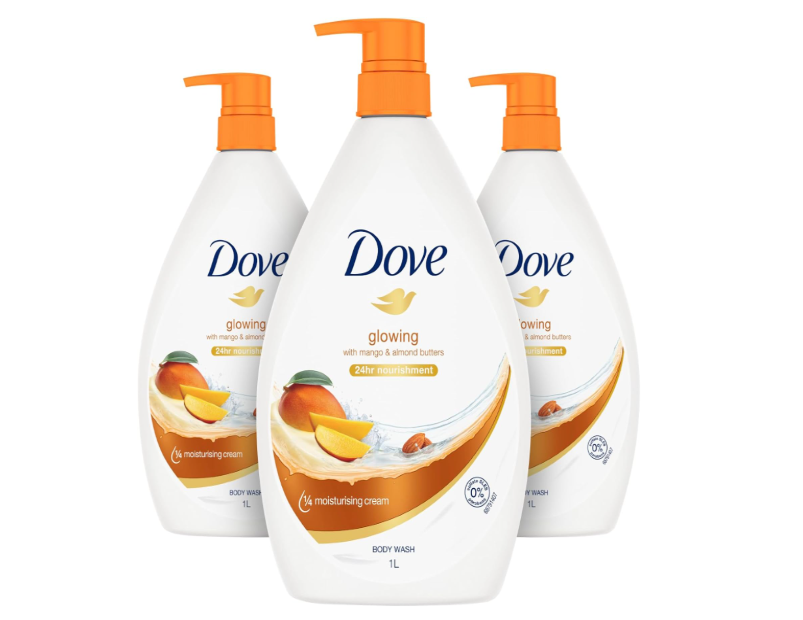 Dove Glowing With Mango & Almond Butters Body Wash - 1L - 3 Pack