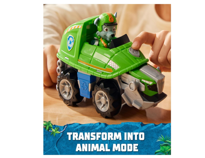 PAW Patrol Jungle Pups, Rocky Snapping Turtle Vehicle, Toy Truck with Collectible Action Figure, Kids Toys for Boys & Girls Ages 3 and Up