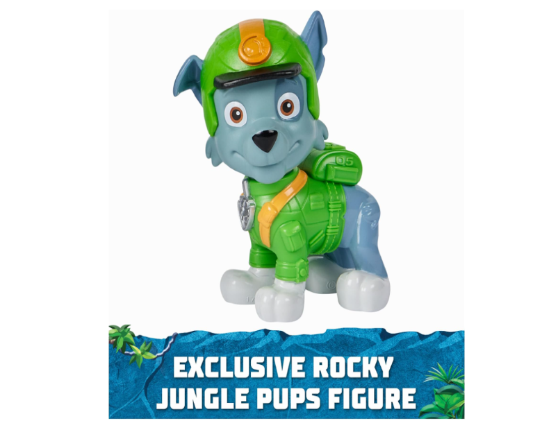 PAW Patrol Jungle Pups, Rocky Snapping Turtle Vehicle, Toy Truck with Collectible Action Figure, Kids Toys for Boys & Girls Ages 3 and Up