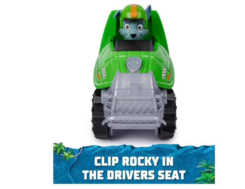 PAW Patrol Jungle Pups, Rocky Snapping Turtle Vehicle, Toy Truck with Collectible Action Figure, Kids Toys for Boys & Girls Ages 3 and Up